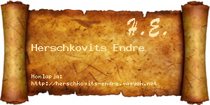 Herschkovits Endre névjegykártya